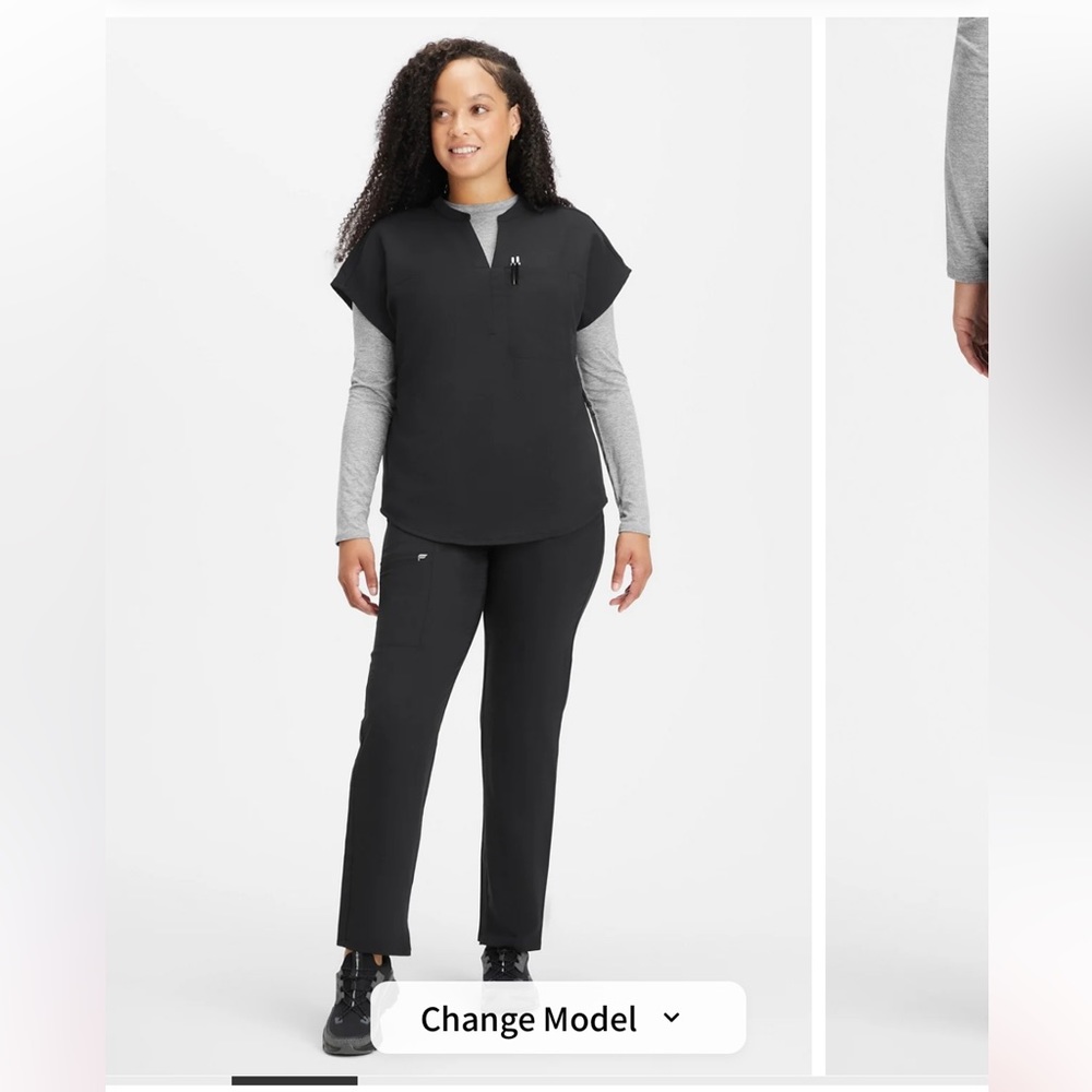 Fabletics Core Black Scrubs Set